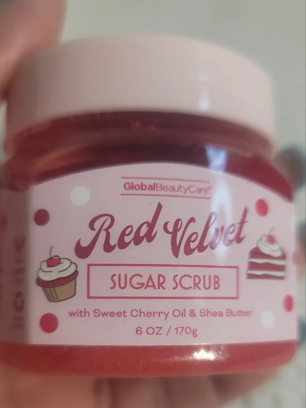 GlobalBeautyCare Red Velvet Sugar Scrub - Sweet Cherry